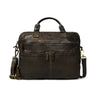 Tan Brown Leather Laptop Bag - front view, handcrafted buffalo leather | Hema Emporium