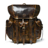 Tan brown leather bag - front view, handcrafted buffalo leather | Hema Emporium