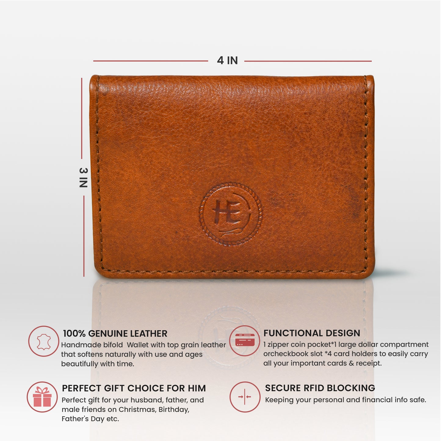 SafeSlip Leather Wallet - Brown