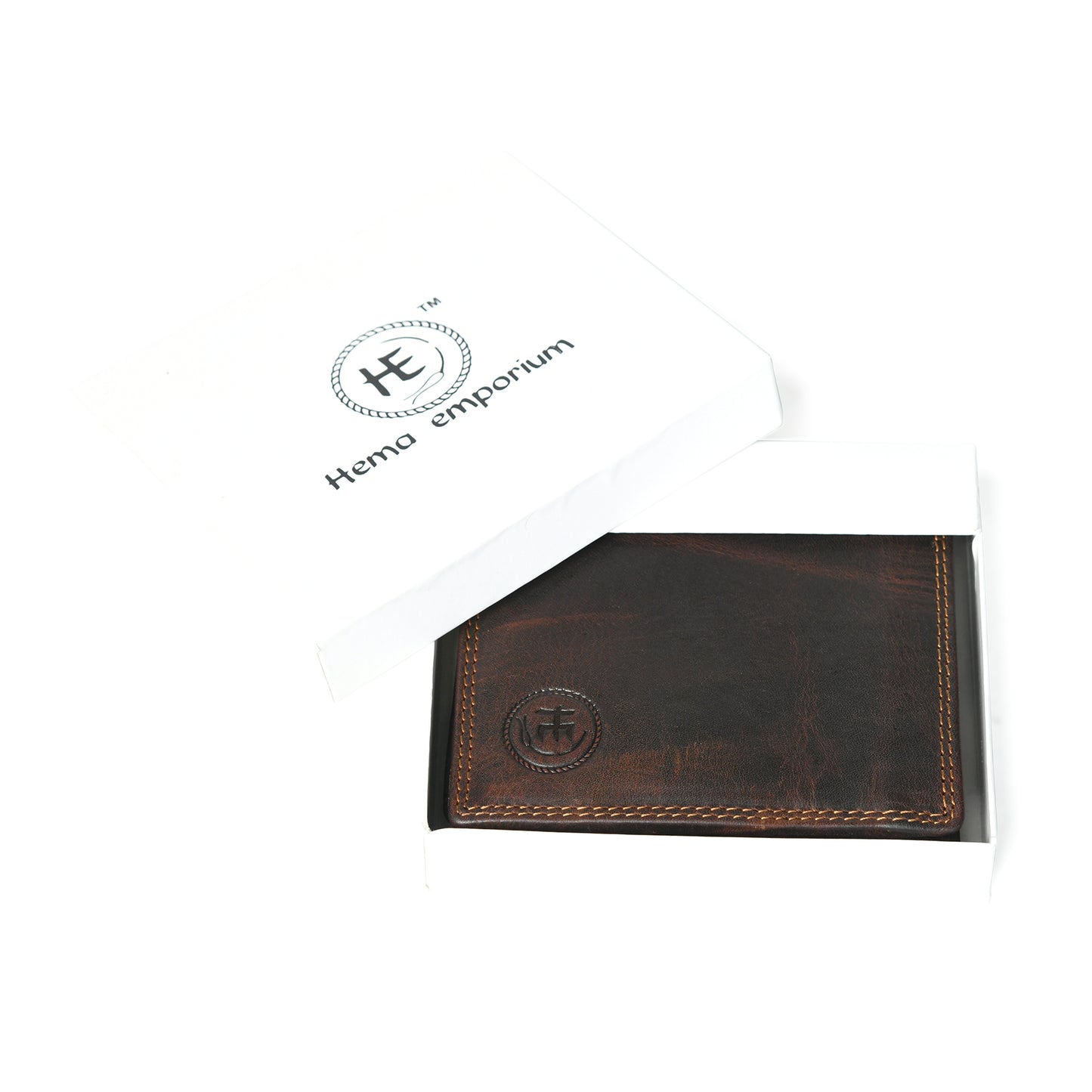 Vintage Dark Brown Trifold ID Wallet