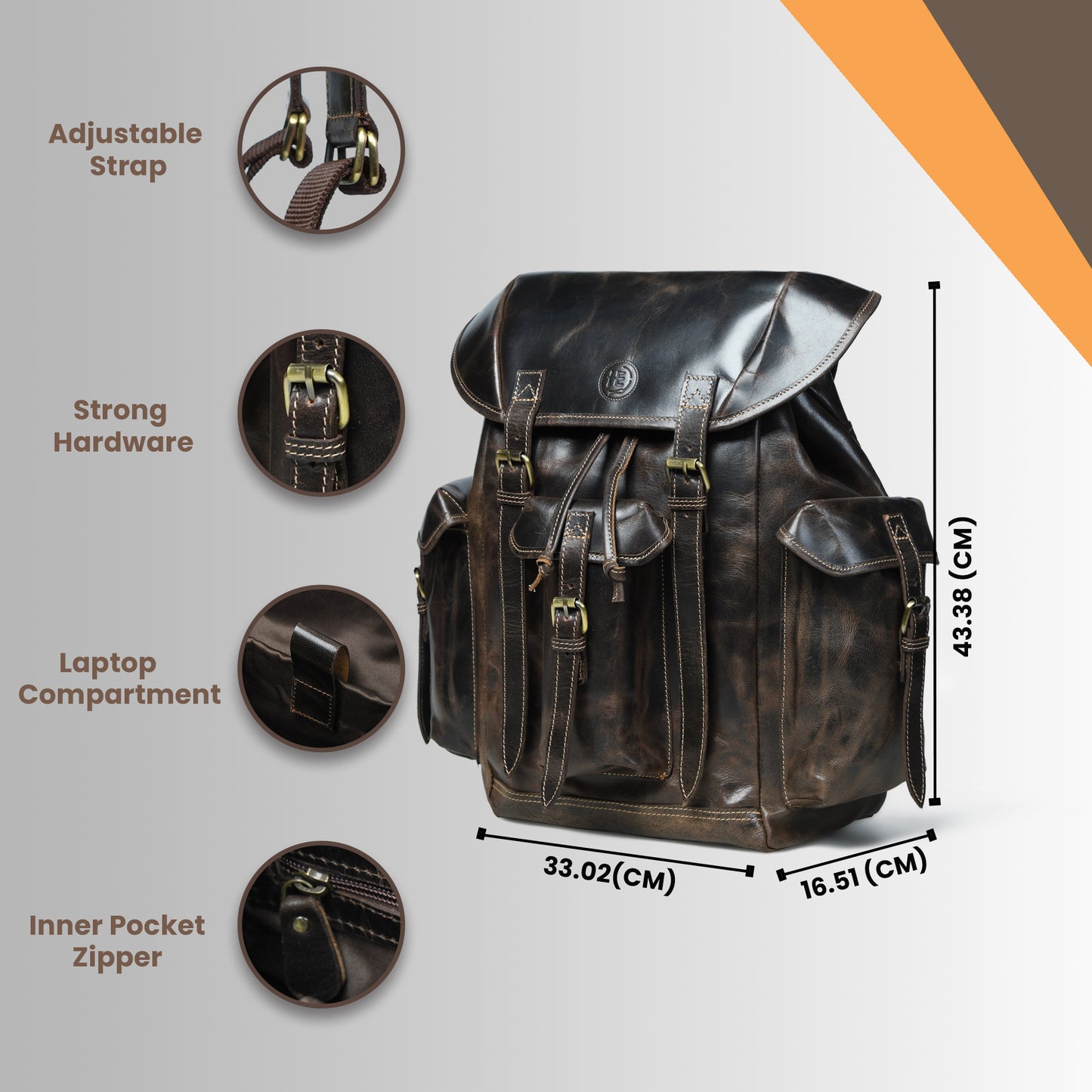 The Callum- Leather Backpack for Travel