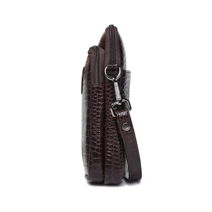 Croc Emposed Sling Bag - Tan Brown