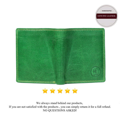 Vintage Green Trifold ID Wallet