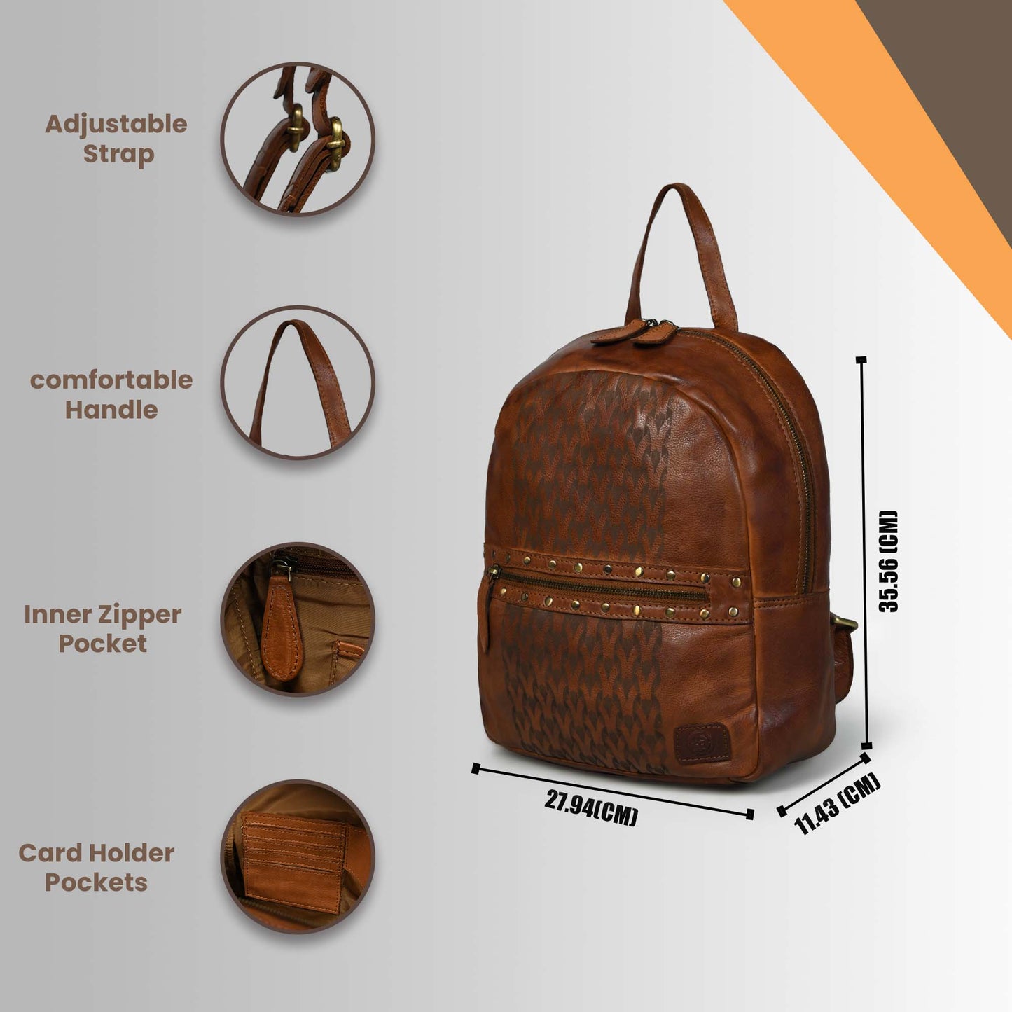 The Mira- Leather Mini Backpack for Women