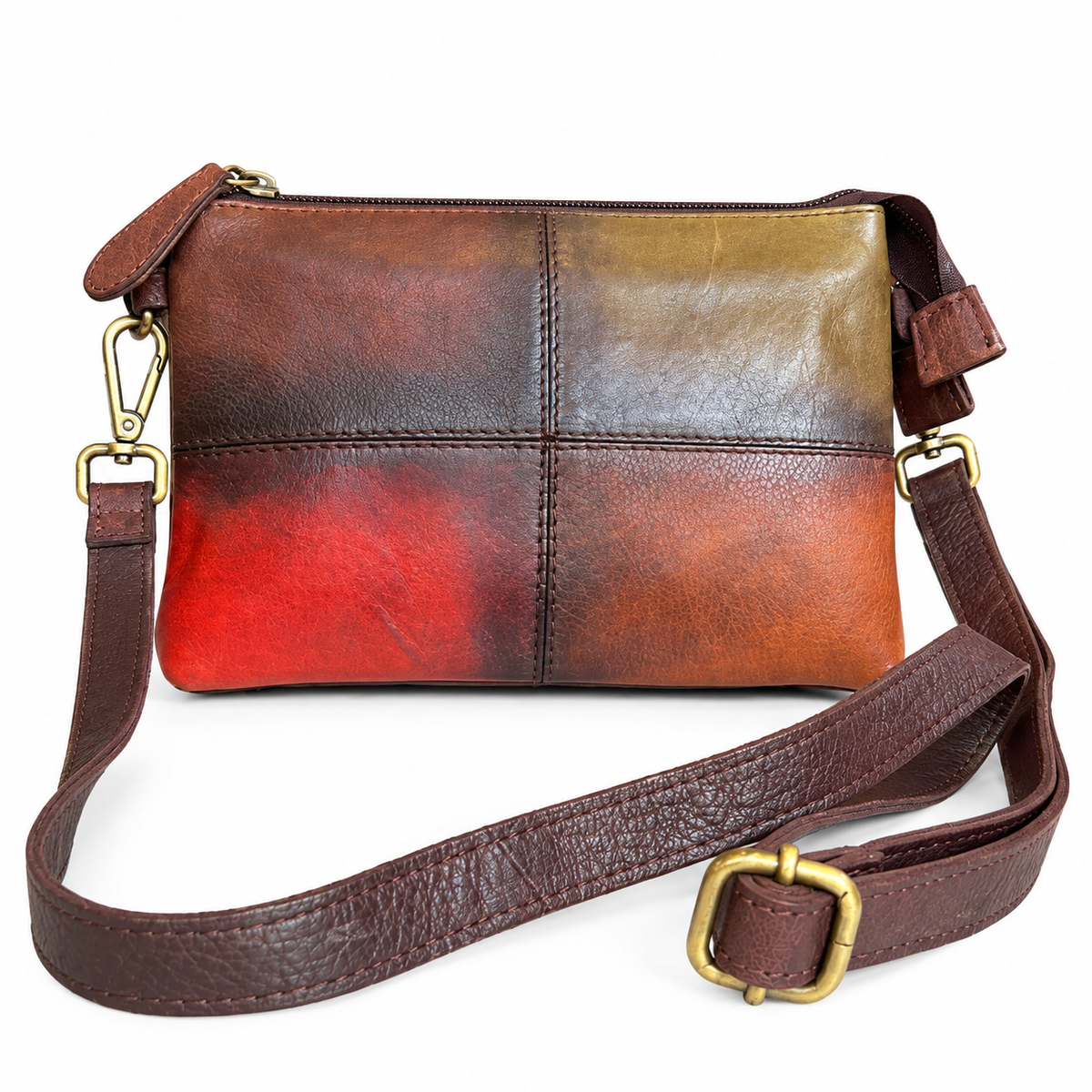 Solivagant Mosaic patchwork Leather Sling Bag
