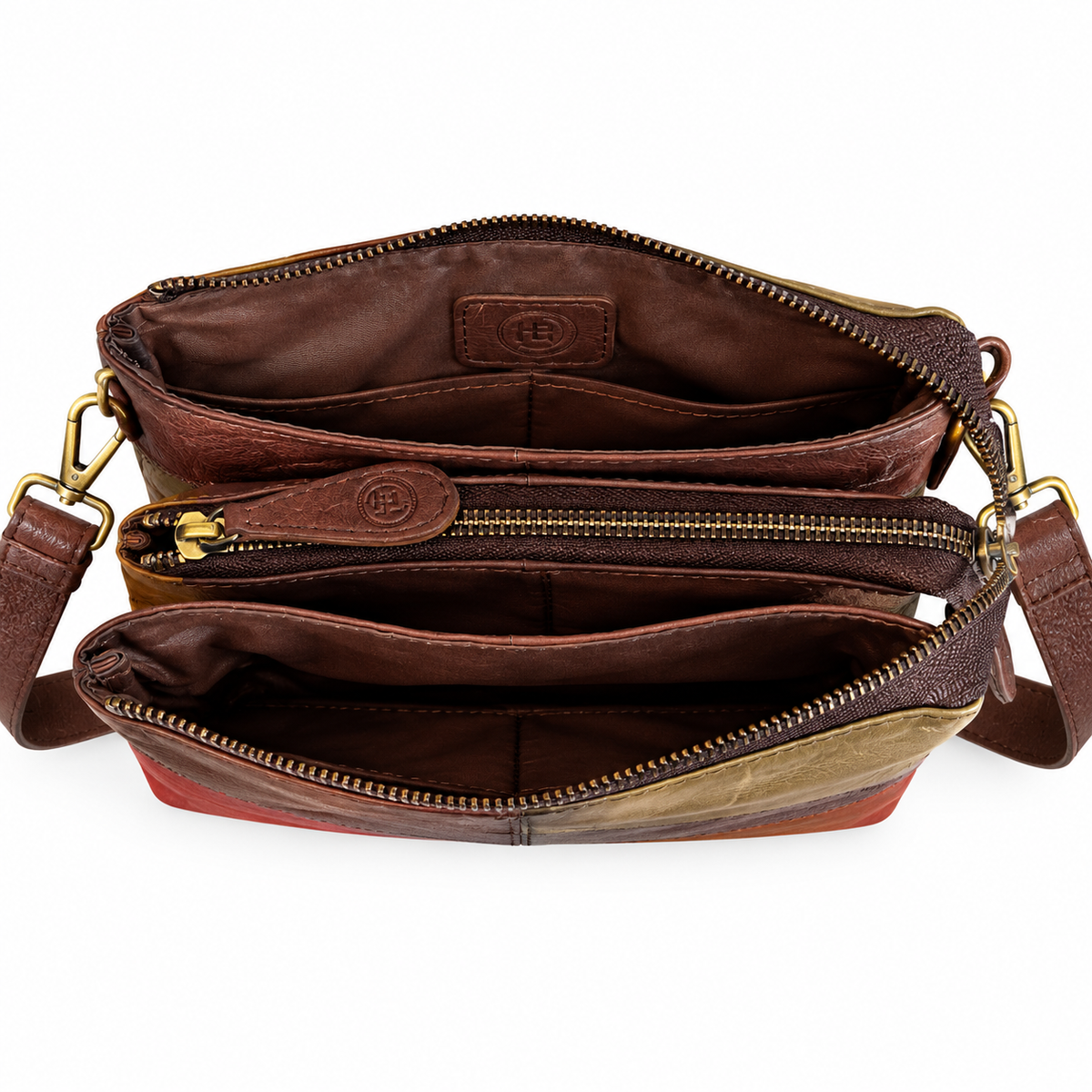 Solivagant Mosaic patchwork Leather Sling Bag