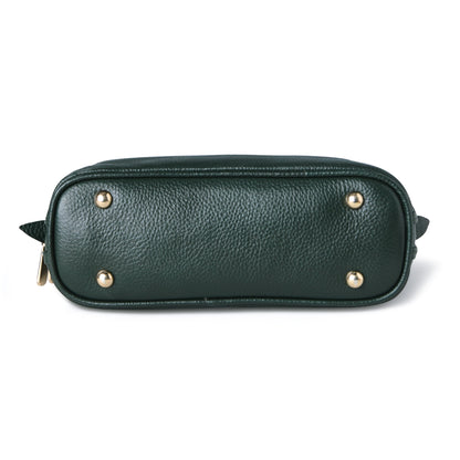 Forest Green leather bag - base with metal feet, handcrafted buffalo leather | Hema Emporium