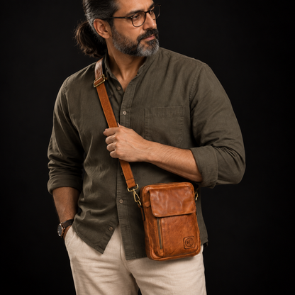 Timeless Cross Over Leather Bag for Men