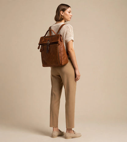 The Ansel- Leather Laptop Backpack