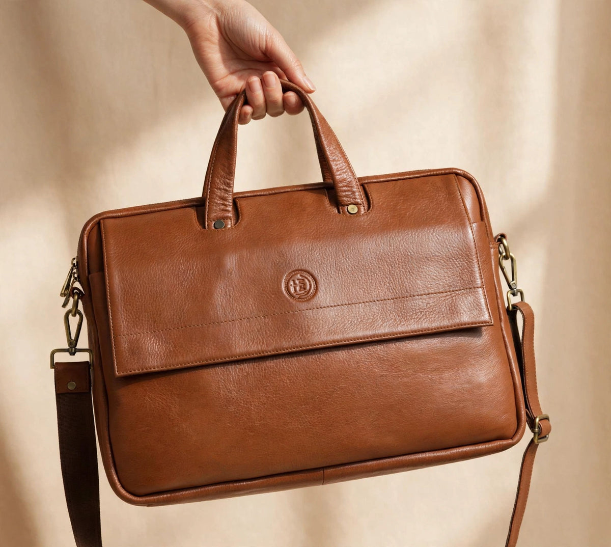 Brown Executive Leather Laptop Bag