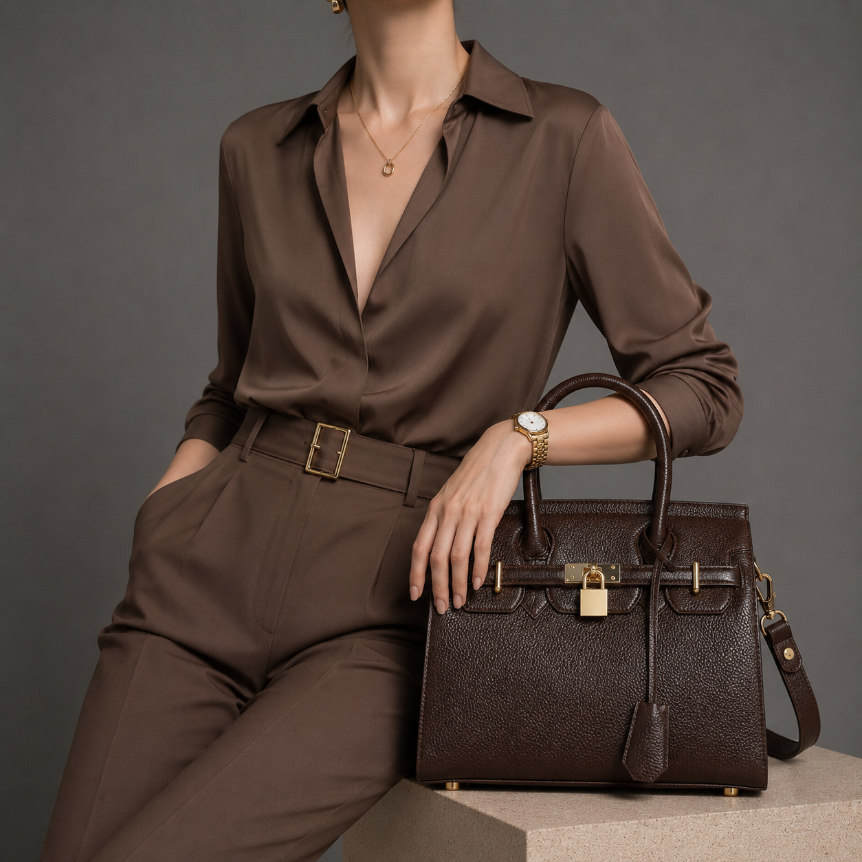 Tan Brown Leather Satchel Bag - worn lifestyle shot, handcrafted buffalo leather | Hema Emporium